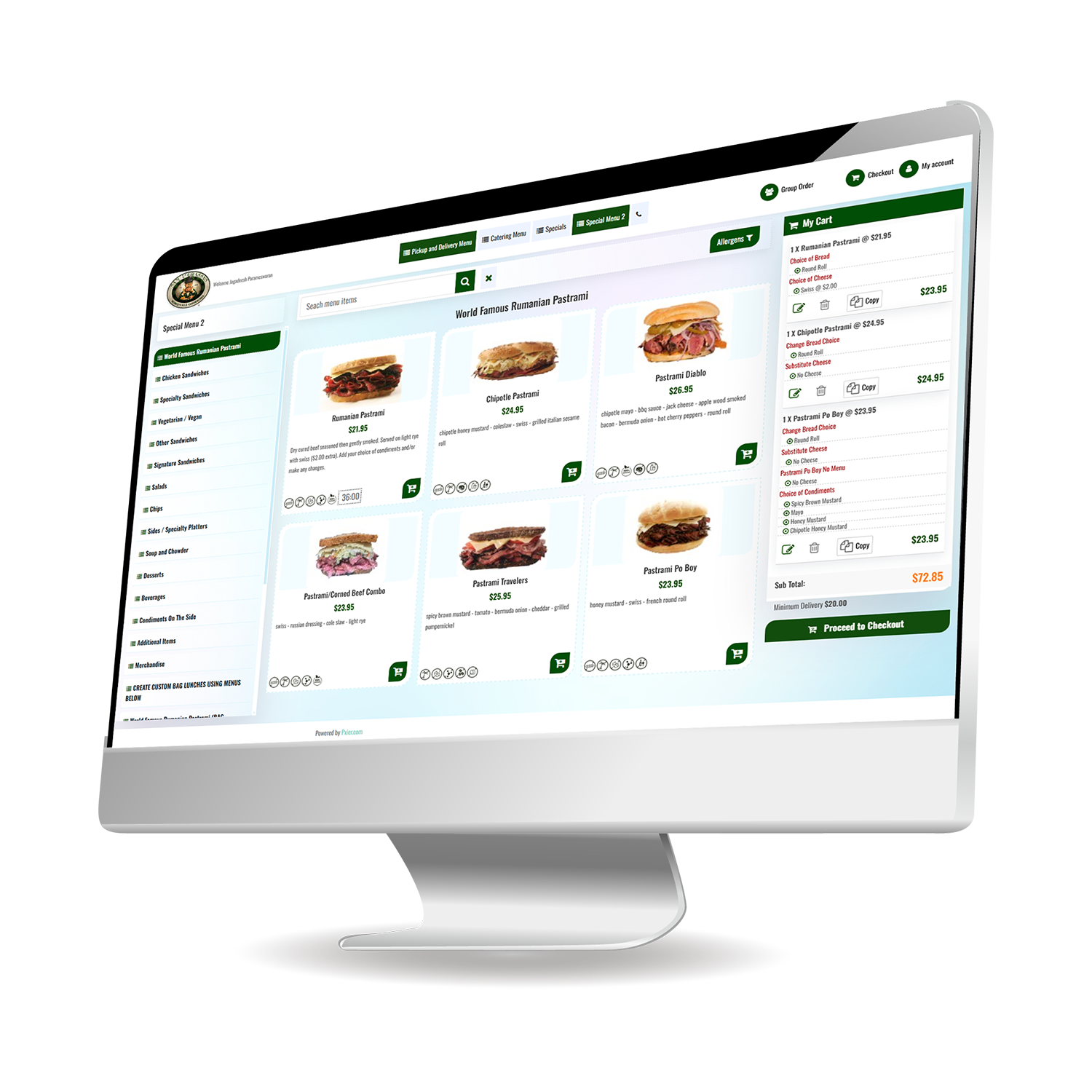 Pxier takeout delivery