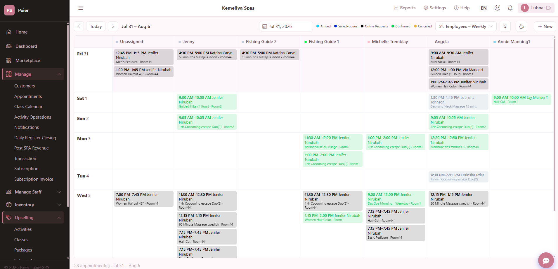 Walk-in queue and waitlist in Pxier salon software